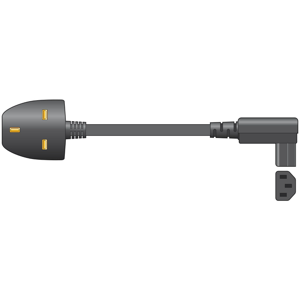 Mercury 10A UK to Right Angle IEC Mains Power Lead 2M (114023)