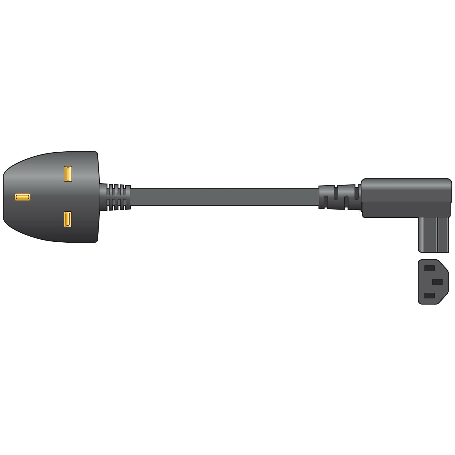 Mercury Right Angle IEC Power Cable 1m (114021)