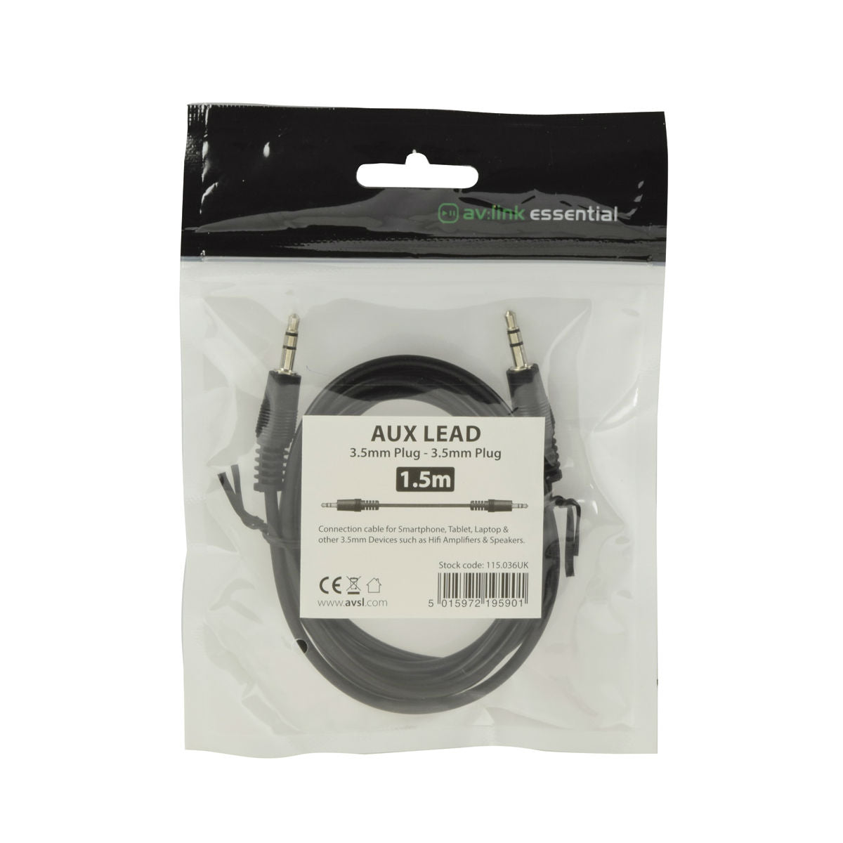 AV:LINK Stereo Minijack Cable 1.5m (115036)