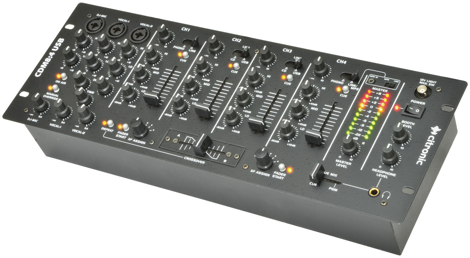Citronic CDM8:4 USB 14-Input 19" Rack Dj Mixer (172776)