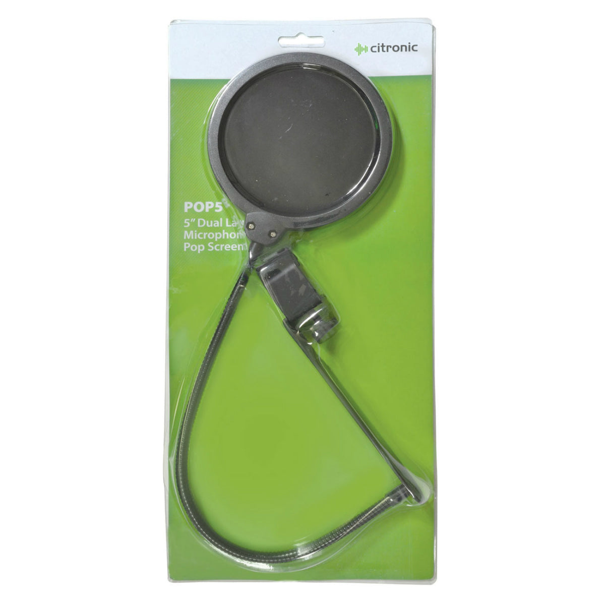 Citronic 5" Dual Pop Filter With Flexible Gooseneck Connection (188004)