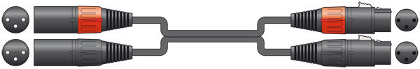 Chord 1.5m 2 x XLR Male to 2 x XLR Female (190029)