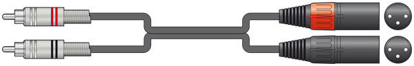 Chord High Quality 2 XLR Male -2 RCA lead 6m (190060)