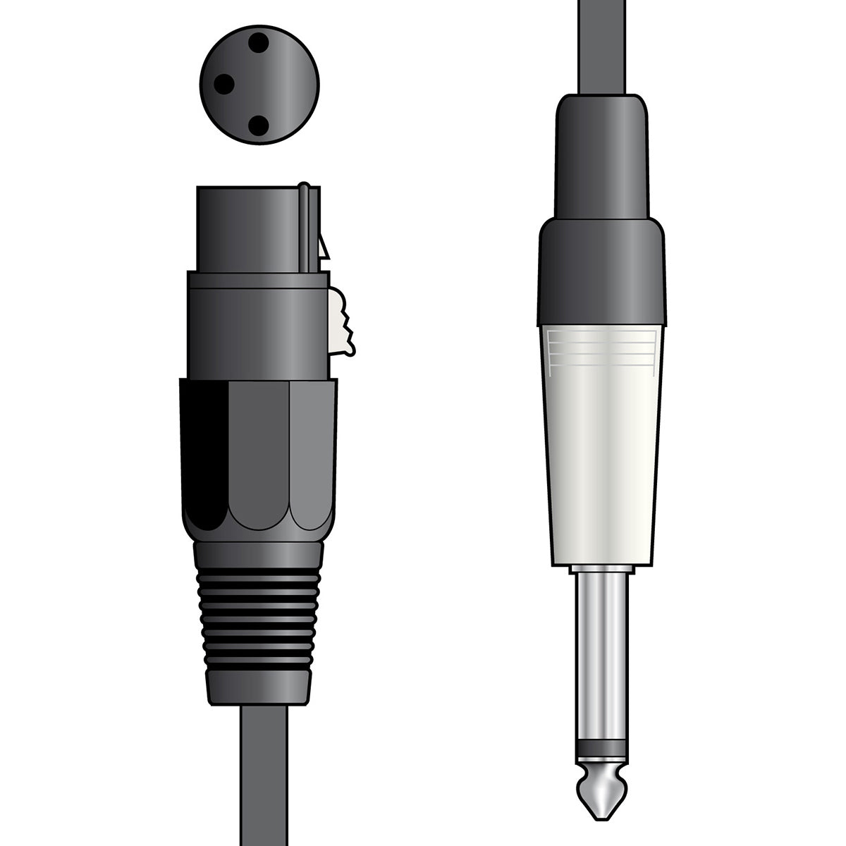 Chord XLR Female to 6.3mm Mono Jack Cable 1.5m (190112)