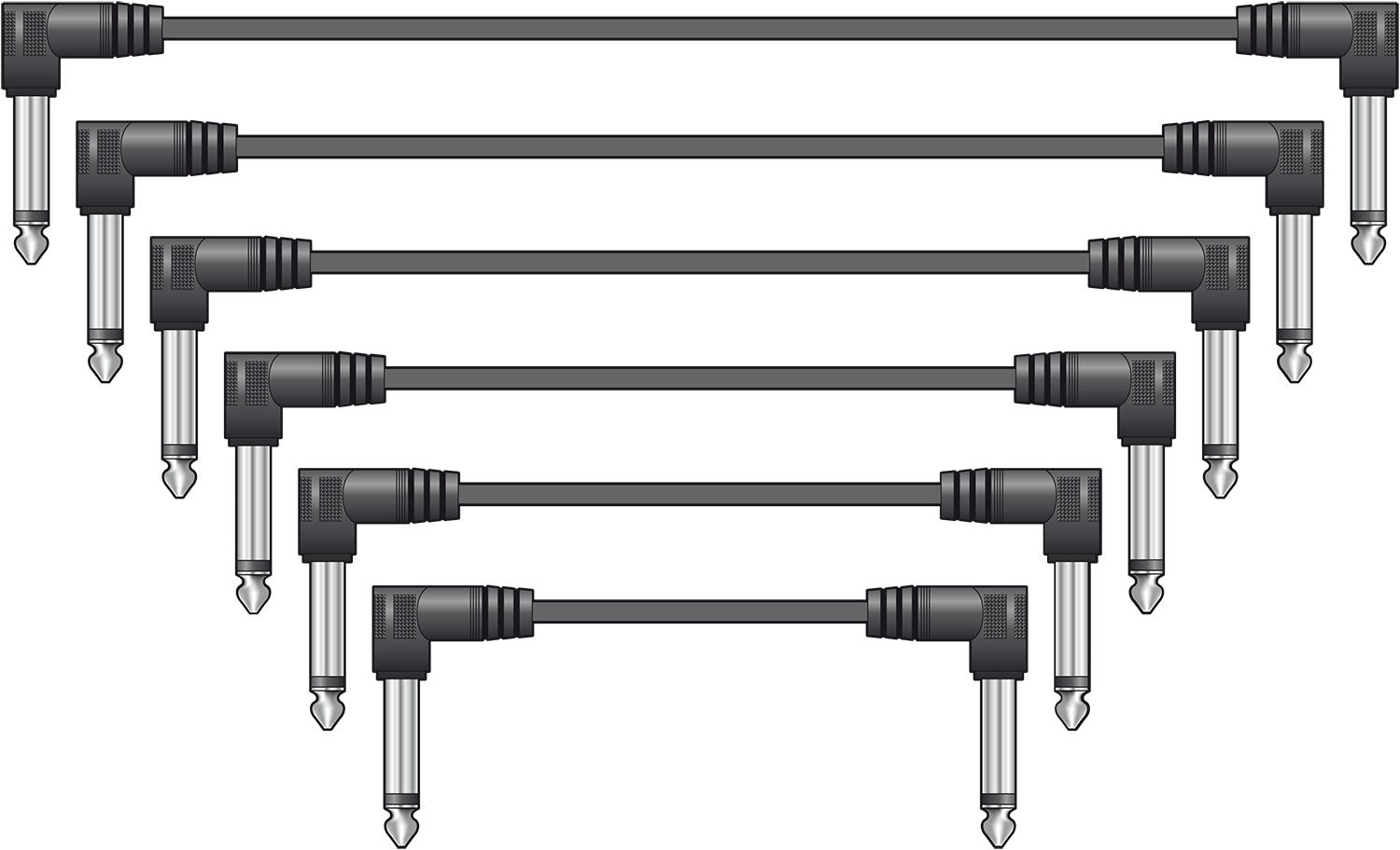 Chord Patch Cable Set 0.5m - Pack of 6 (190222)