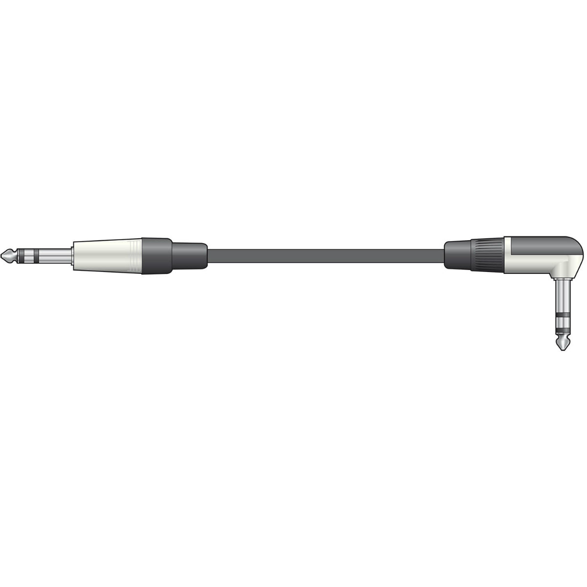 Chord 3m 6.3 TRS Right-Angle Jack To Straight Jack Lead (190271)