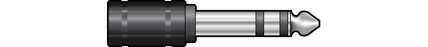 QTX 6.3mm STEREO JACK PLUG to 3.5mm STEREO JACK SOCKET (757873)