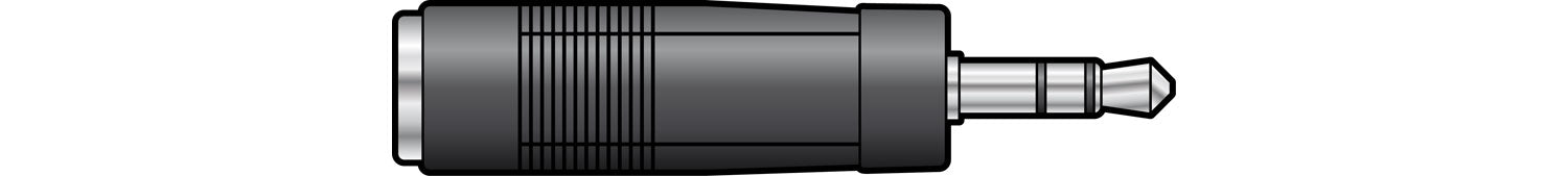 QTX 3.5mm Stereo Jack Plug to 1/4" Stereo Jack Socket Adapter (759002)