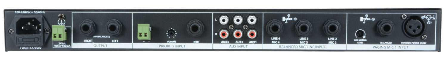 Adastra ML432 1U Mic / Line Rack Mixer (953024)