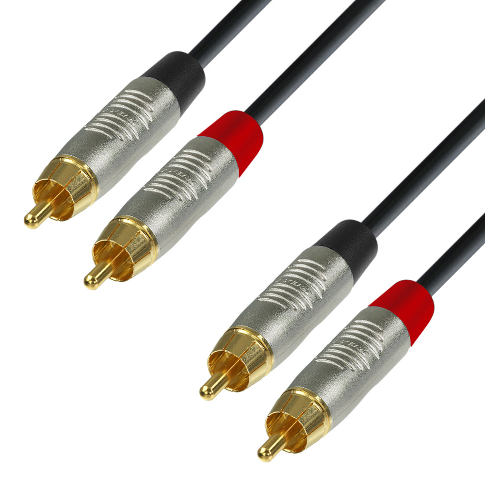 Adamhall 4 STAR Rean® Twin RCA to RCA Cable 3m (K4TCC0300)