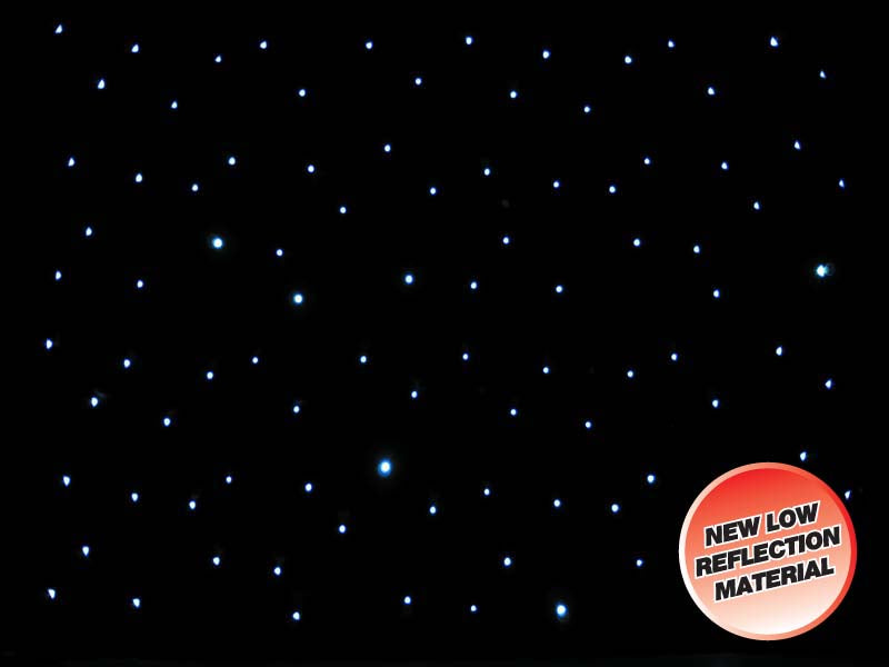 LEDJ 3 x 2m Black LED Starcloth Cloth, CW (STAR05)