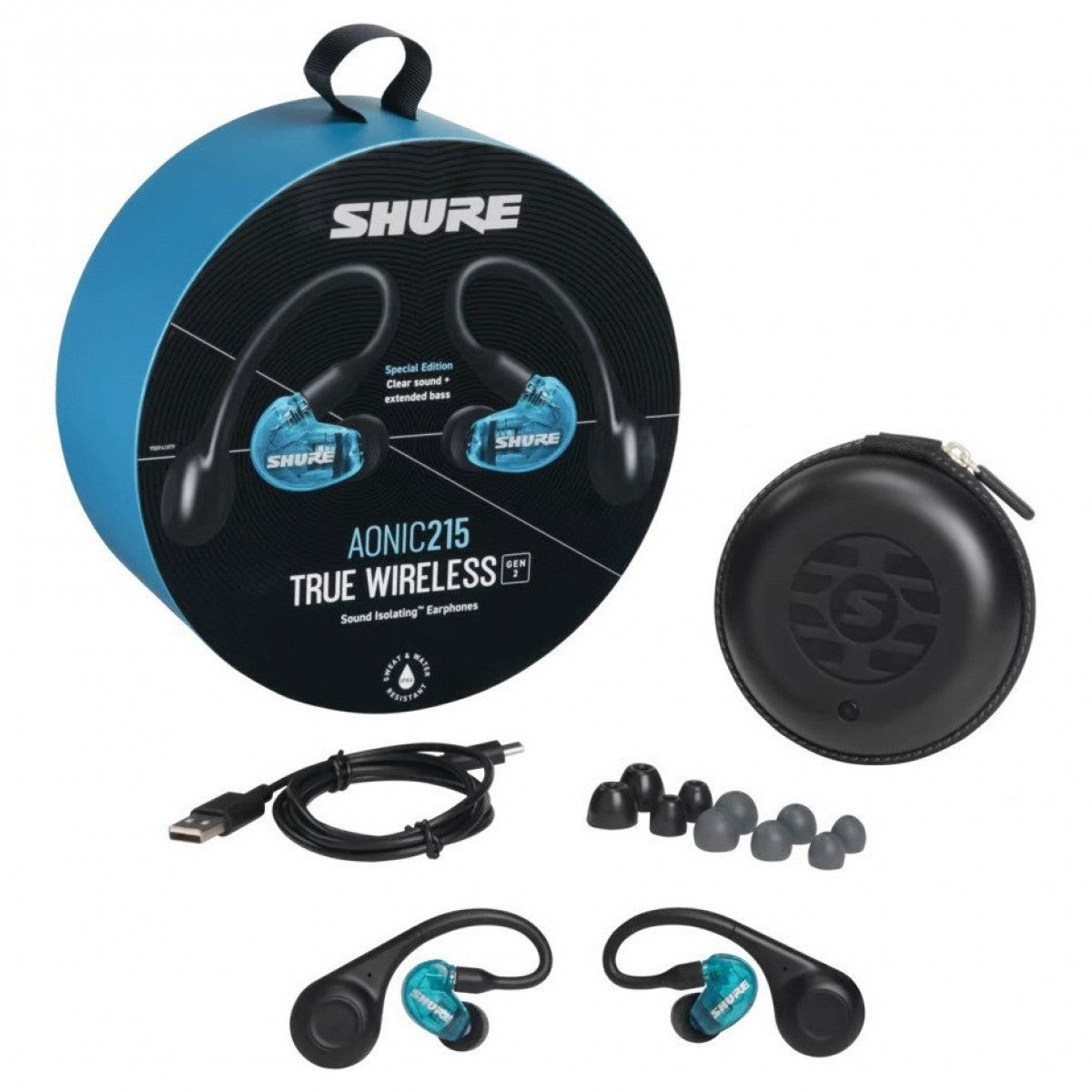 Shure AONIC 215 Gen 2 True Wireless Sound Isolating Earphones Blue