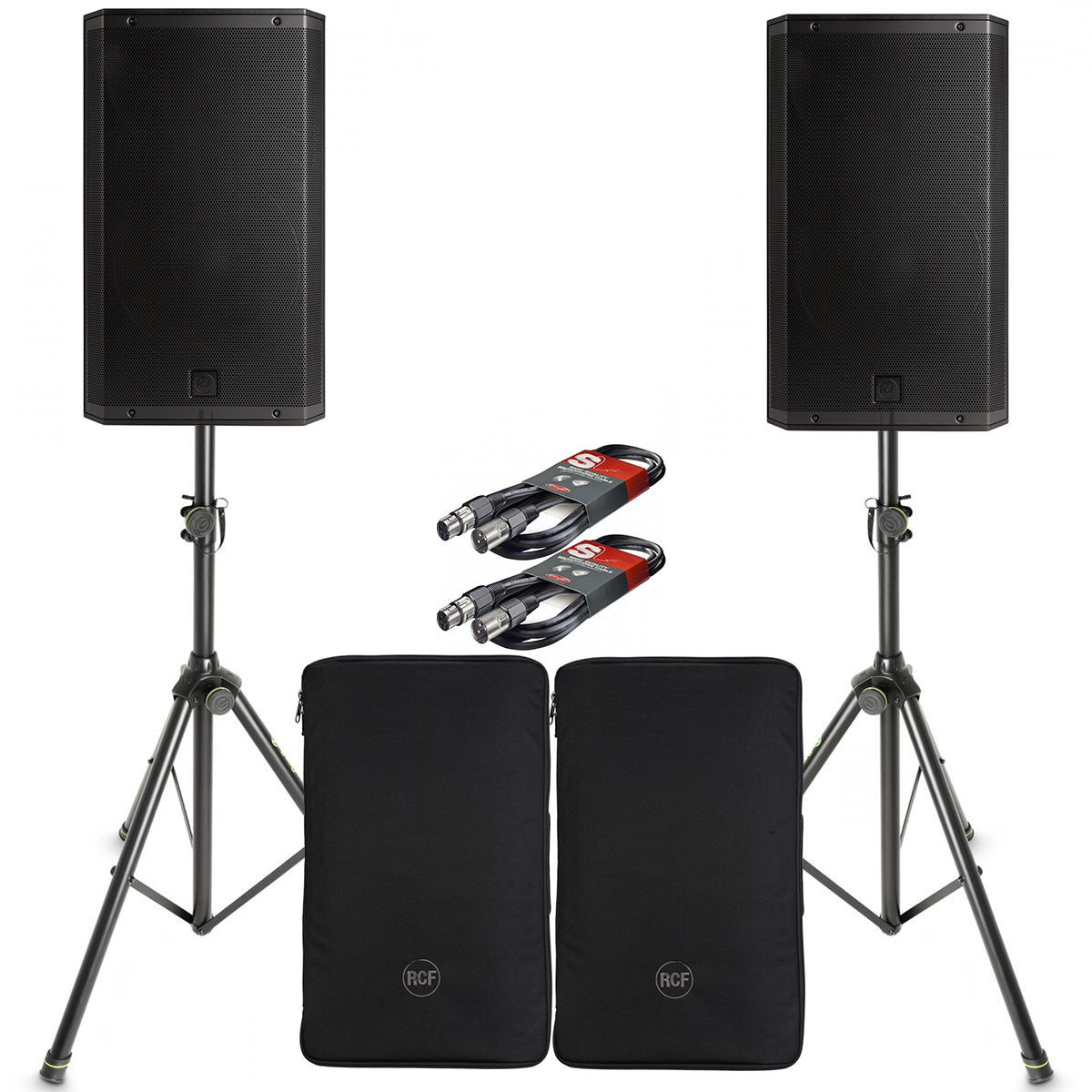 RCF ART 915-A Pair with Covers, Stands & Cables