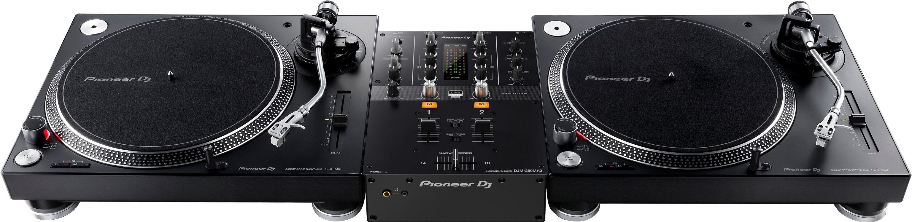Pioneer 2 x PLX500K + DJM-250MK2 Bundle