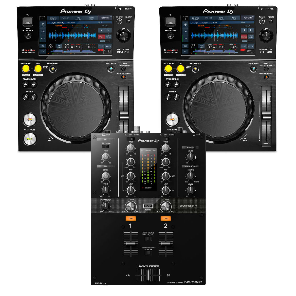 Pioneer 2 XDJ700 + DJM-250MK2 Bundle