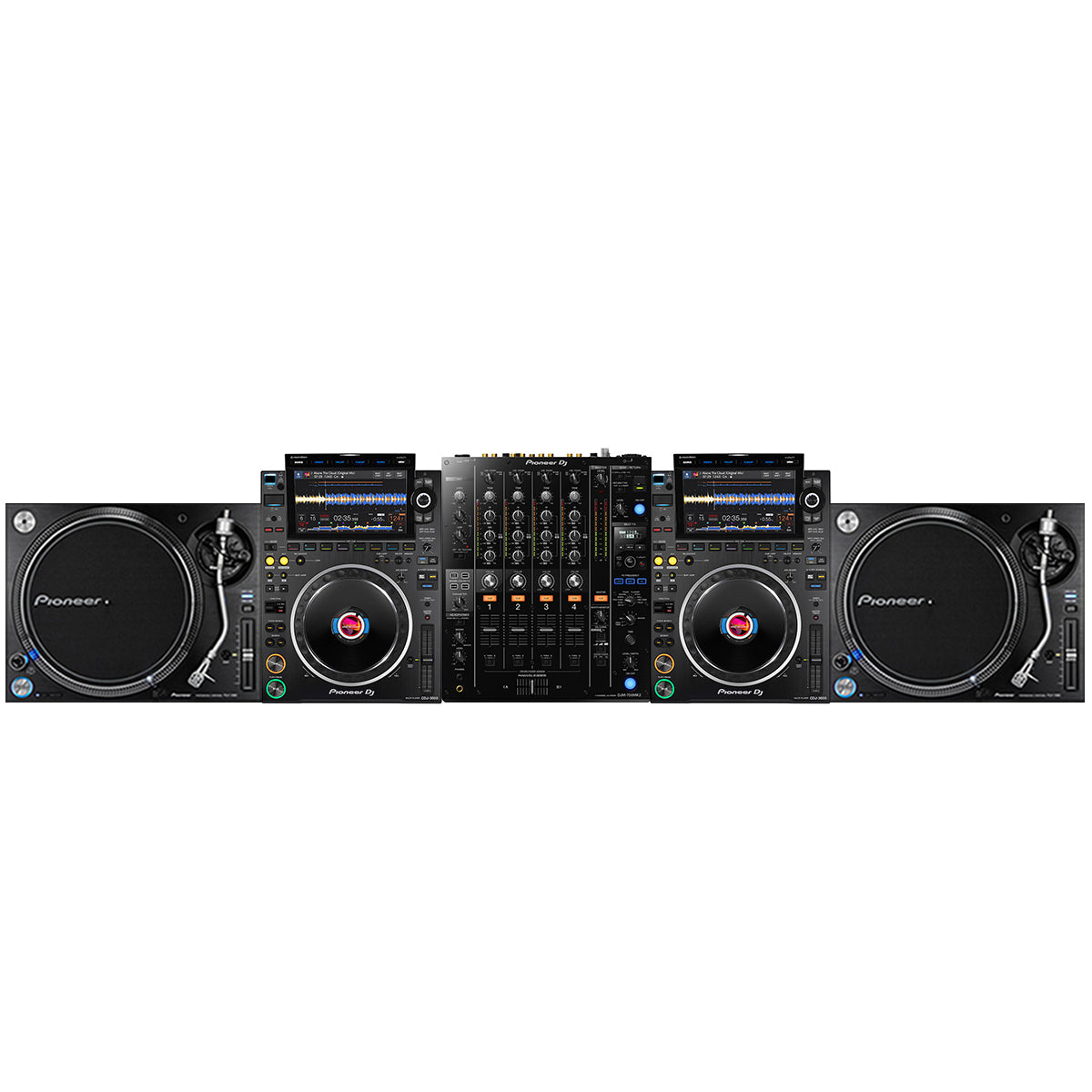Pioneer DJ 2 x CDJ-3000 + 2 x PLX1000 + DJM-750MK2 Package