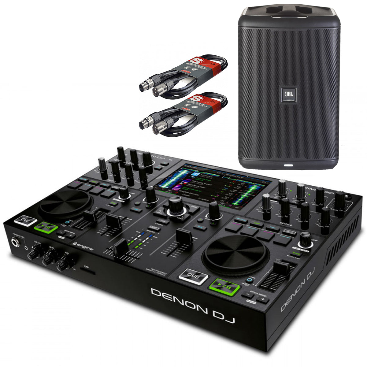 Denon DJ Prime Go + JBL EON ONE Portable Bundle