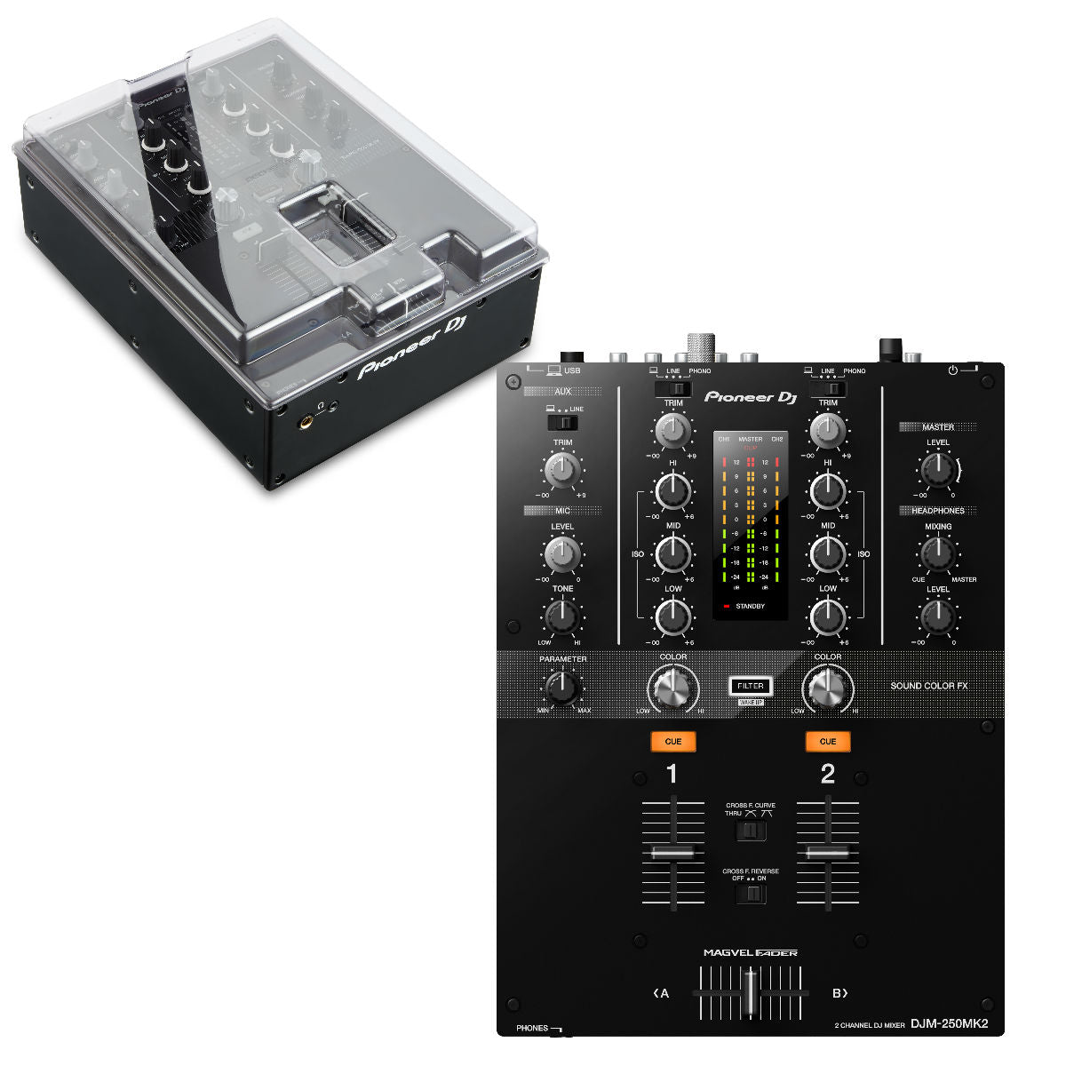 Pioneer DJ DJM250-MK2 + Decksaver Bundle