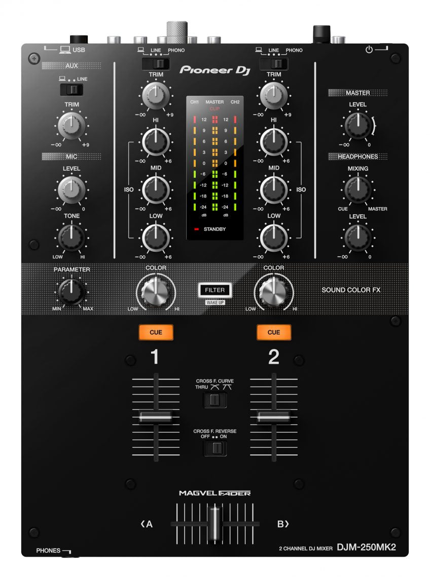 Pioneer DJM-250MK2 2 Channel DJ mixer with USB interface