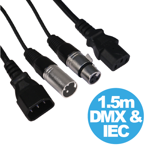 LEDJ Combi DMX Lead & IEC Lighting Cable - 1.5M ( CABL173 )
