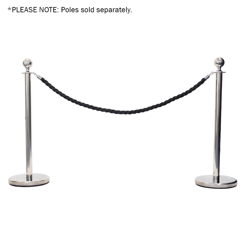 Elumen8 Chrome Barrier Rope - Black Twisted