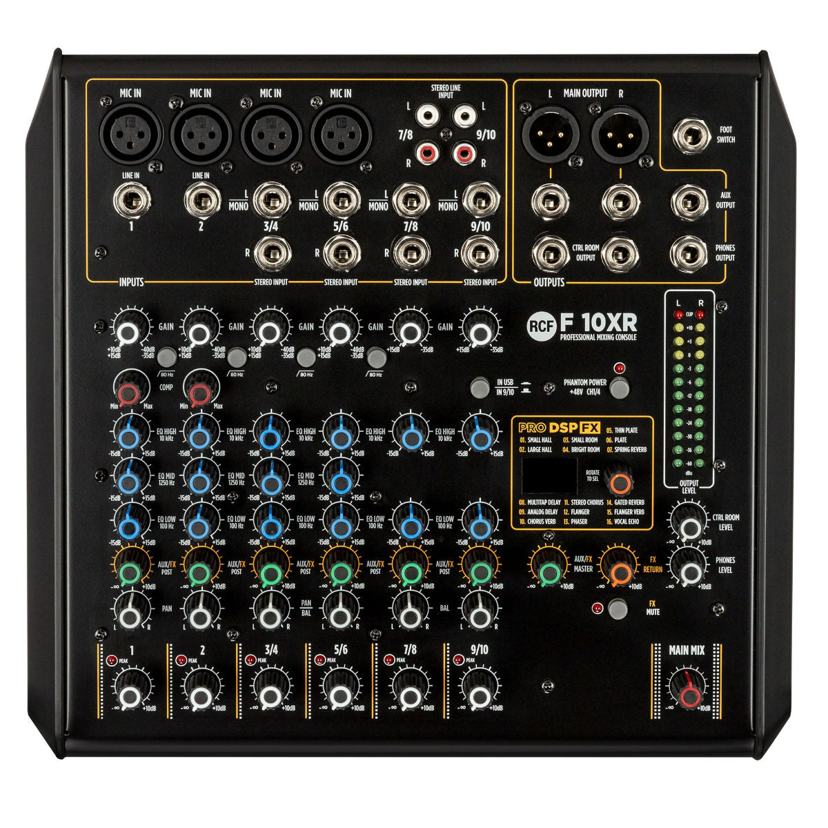 RCF F 10XR 10-Channel Mixer With Multi-FX & Recording