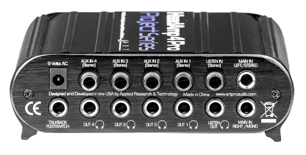 ART HeadAMP 4 PRO Five Channel Headphone Amp with Talkback