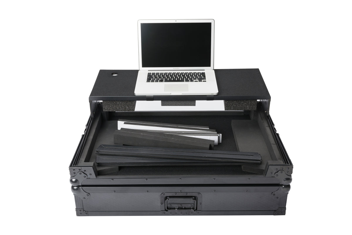 Magma Multi Format Workstation XXL Plus DJ flight case for large controllers with laptop shelf