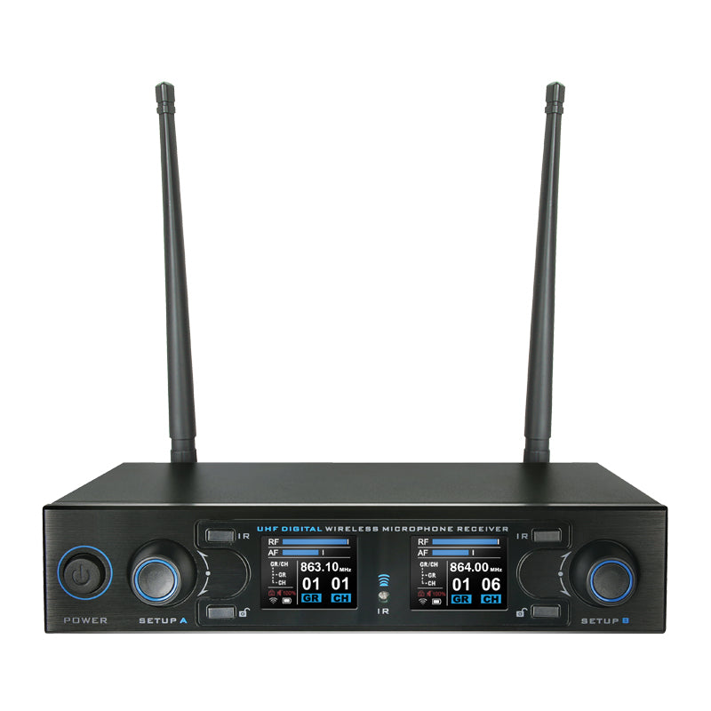 W-AUDIO DM800H Twin Handheld UHF Wireless Mic System (863.0Mhz-865.0Mhz) (MIC78)
