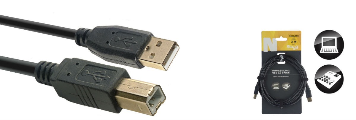 Stagg NCC3UAUB USB 2.0 Cable 3m