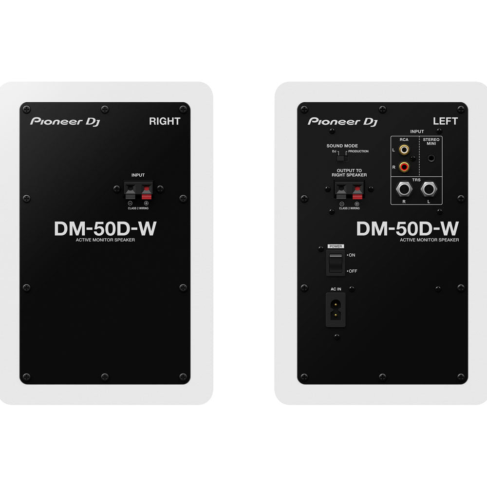Pioneer DJ DM-50D Active DJ Monitors White (Pair)