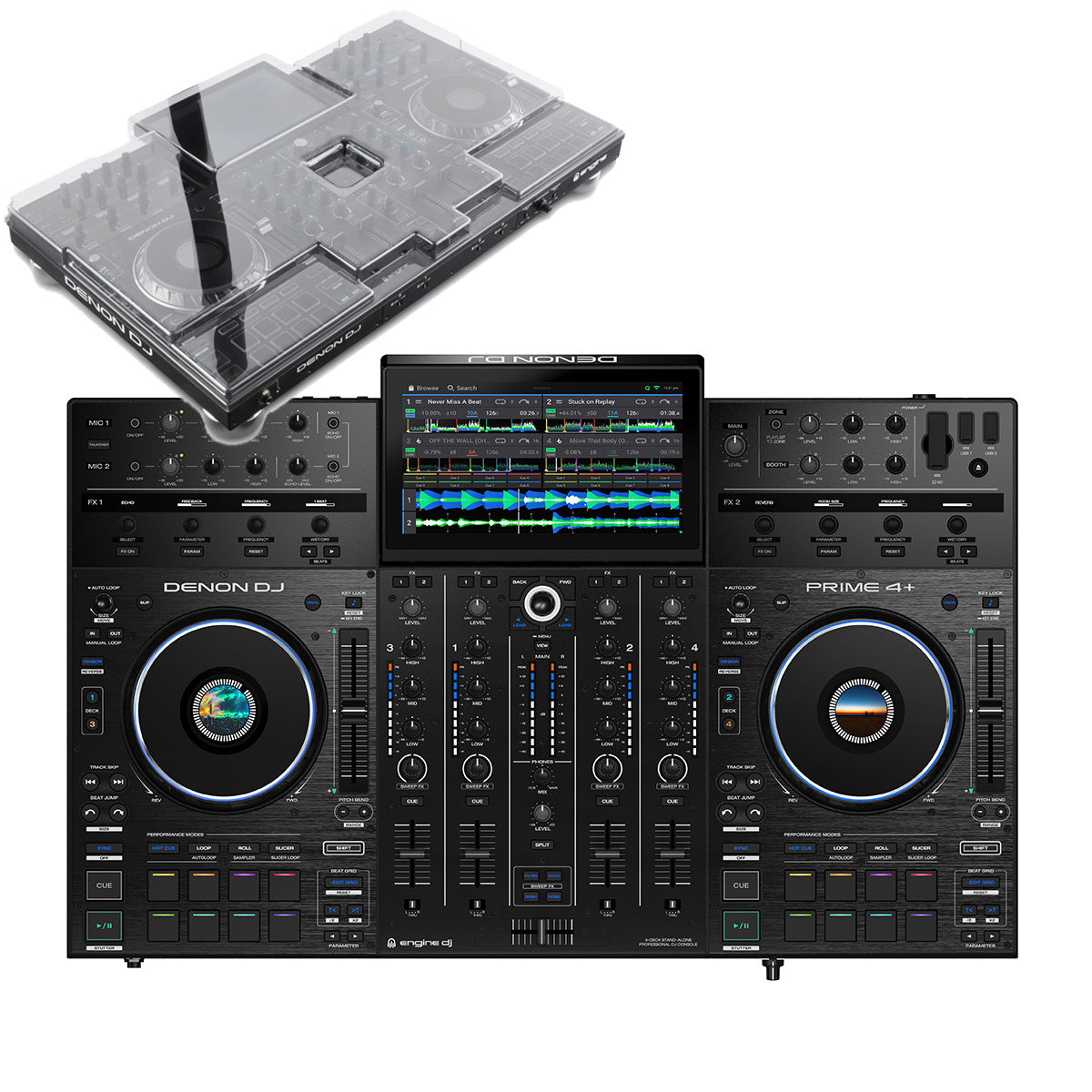 Denon DJ Prime 4+ & Decksaver Bundle