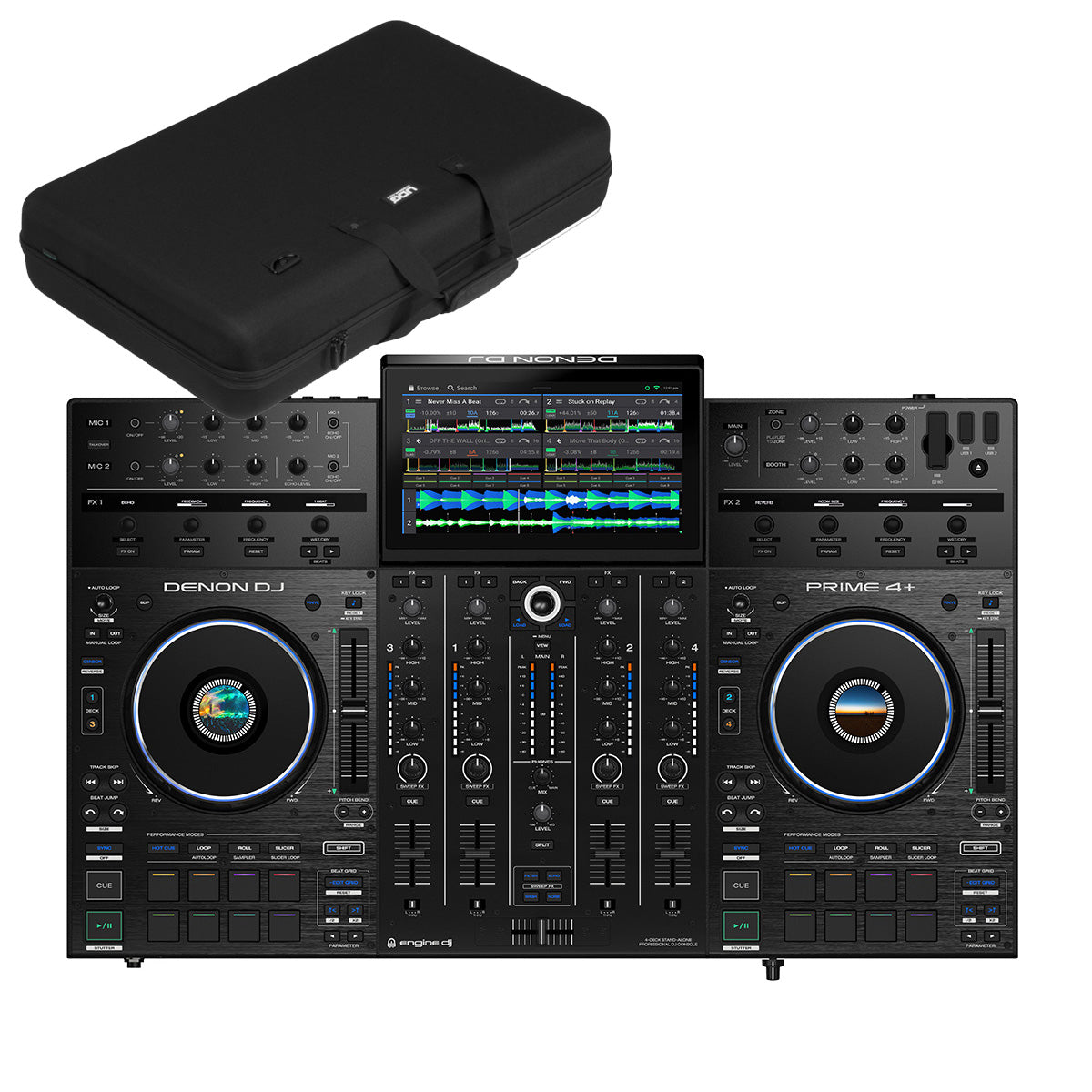 Denon DJ Prime 4+ & UDG Creator U8310BL Hardcase Bundle