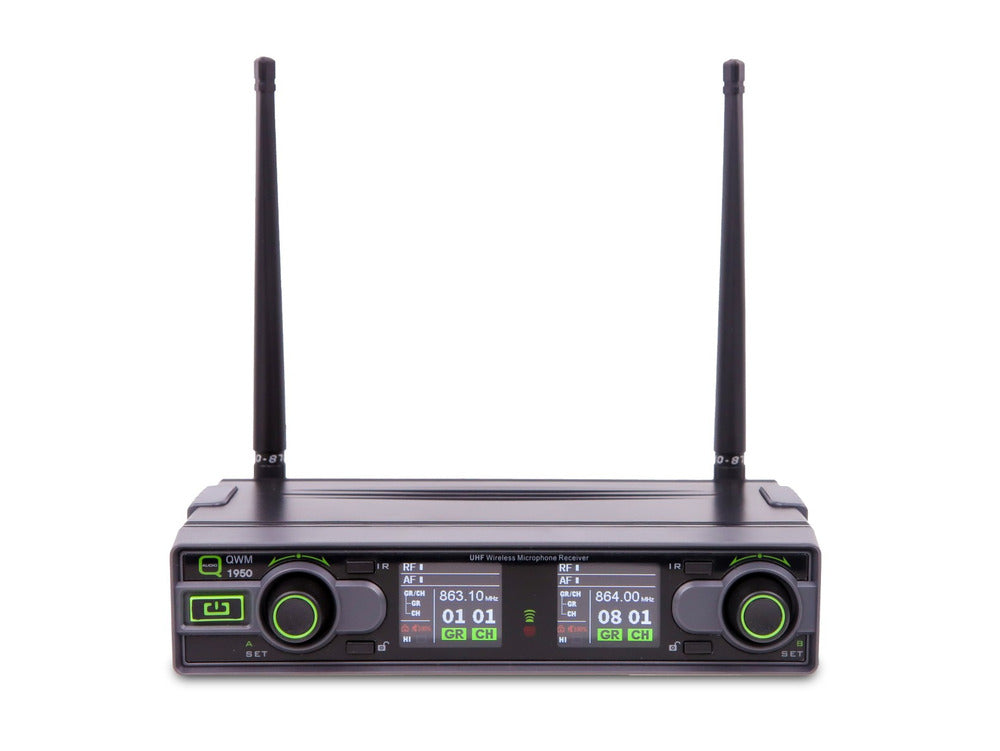 Q-AUDIO QWM1950 HH UHF Dual Channel Wireless Microphone System