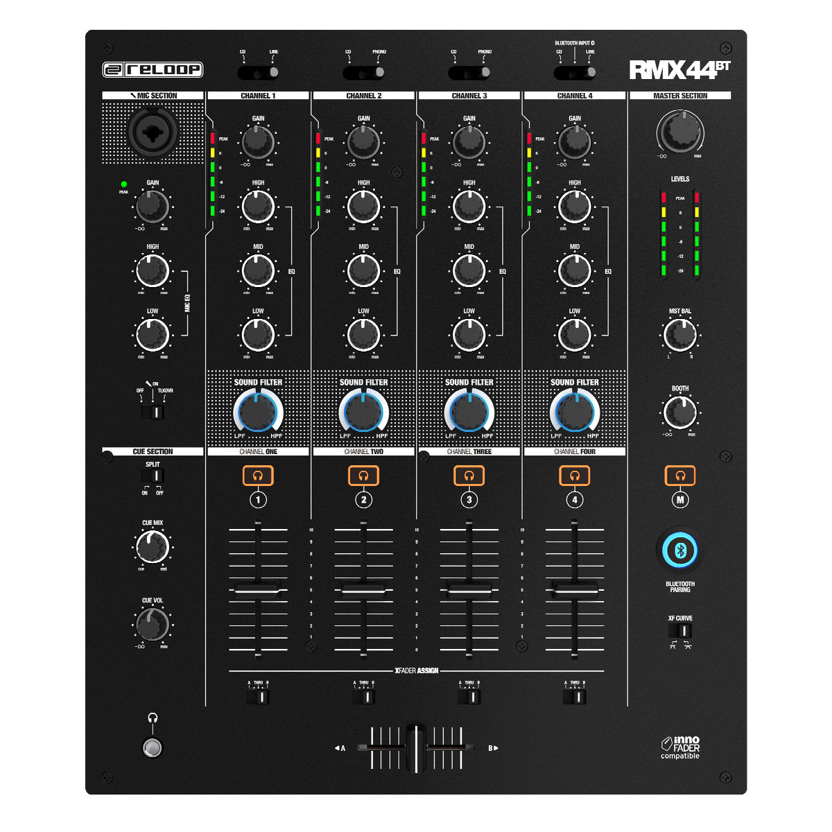 Reloop RMX-44 BT Bluetooth DJ Mixer