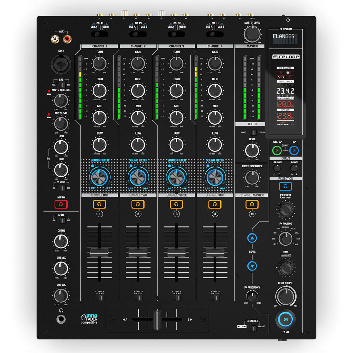 Reloop RMX-95 DJ Mixer with 24-Bit Dual Interface