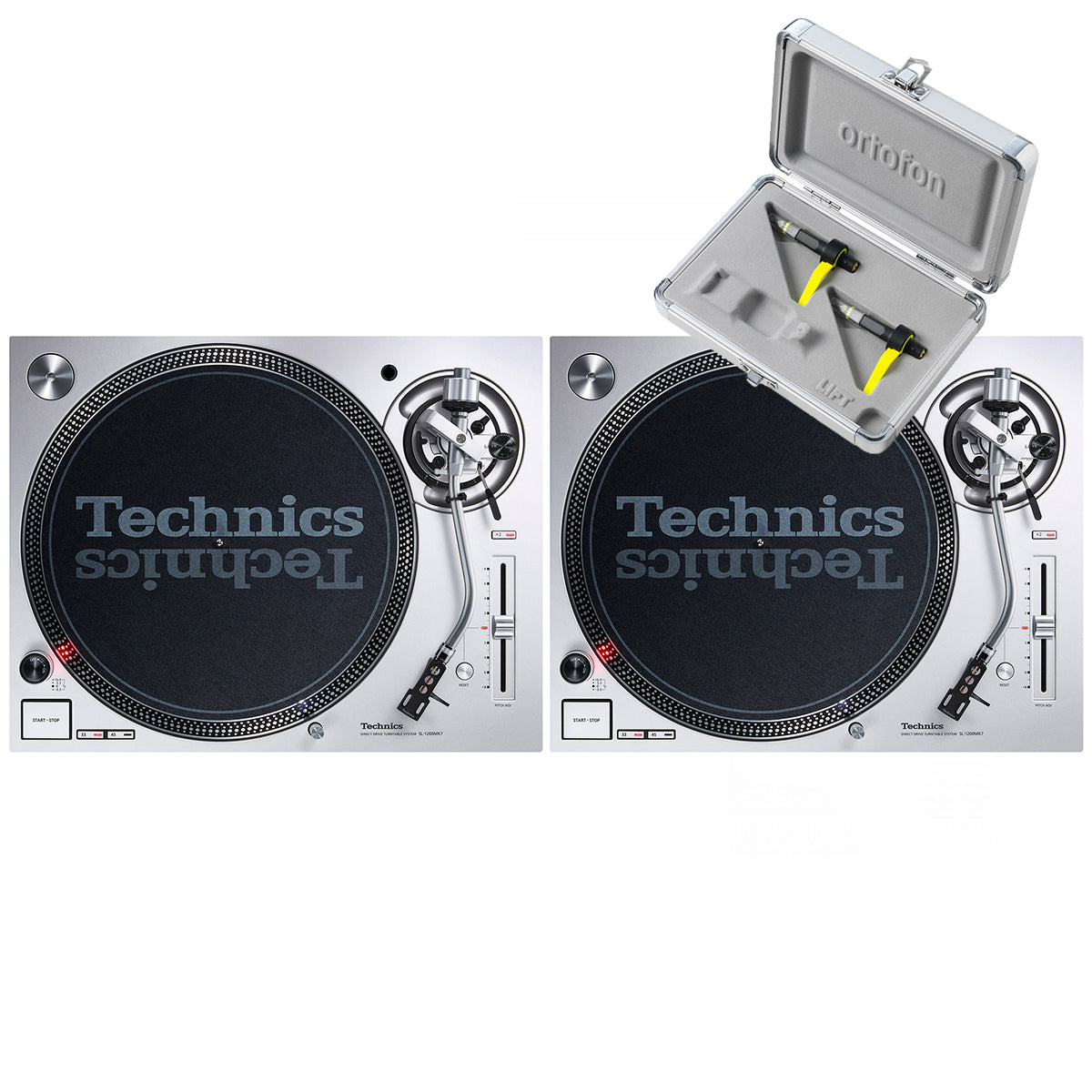 Technics SL1200 MK7 Pair + Concorde Club MK2 Twin Pack