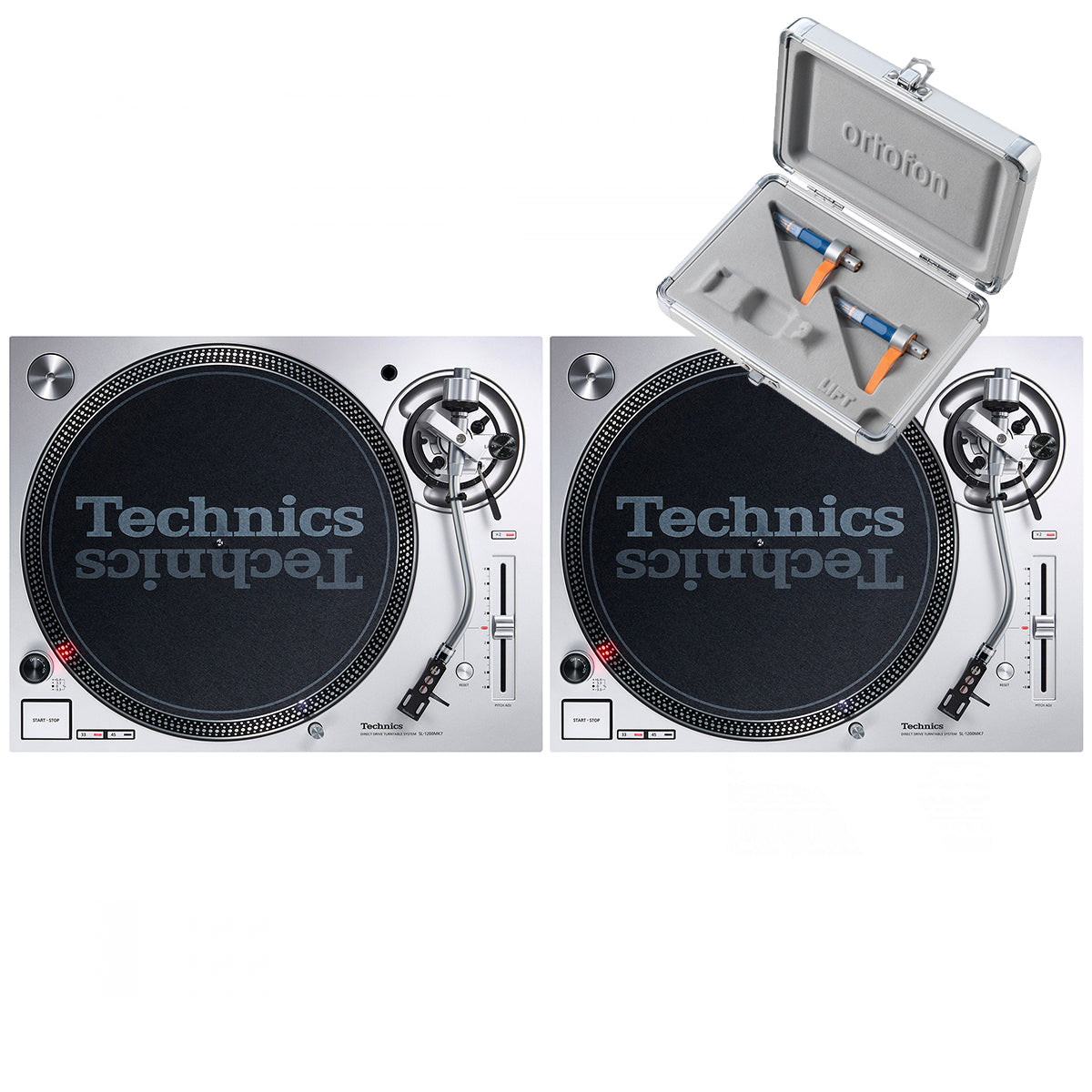 Technics SL1200 MK7 Pair + Concorde DJ MK2 Twin Pack