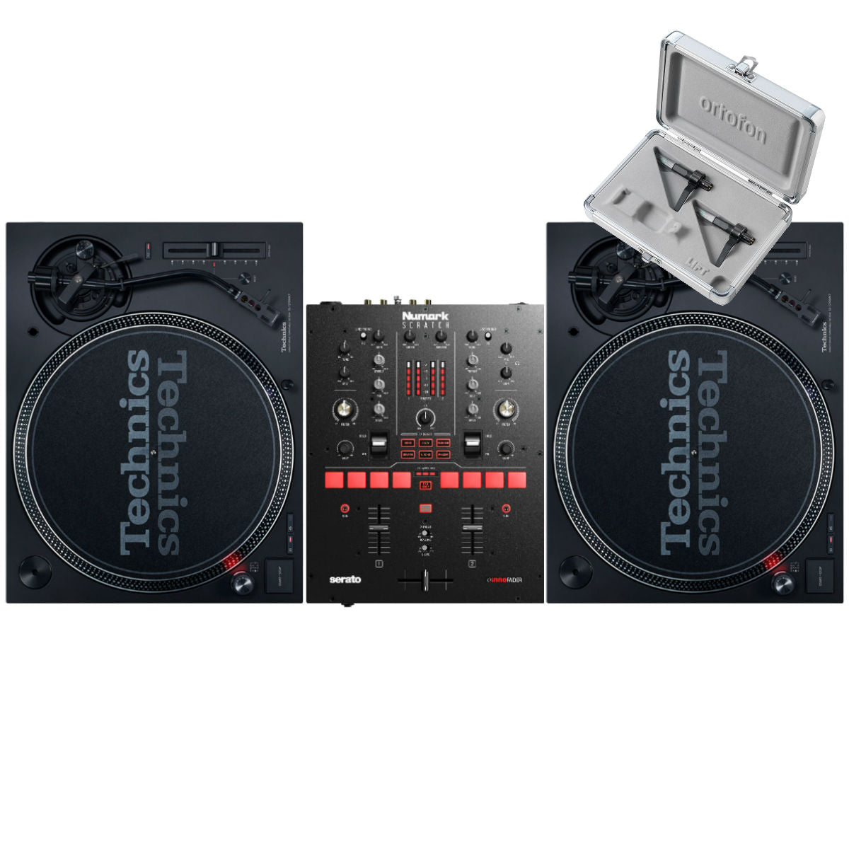 Technics SL 1210 MK7 Pair + Numark Scratch with Cartridges