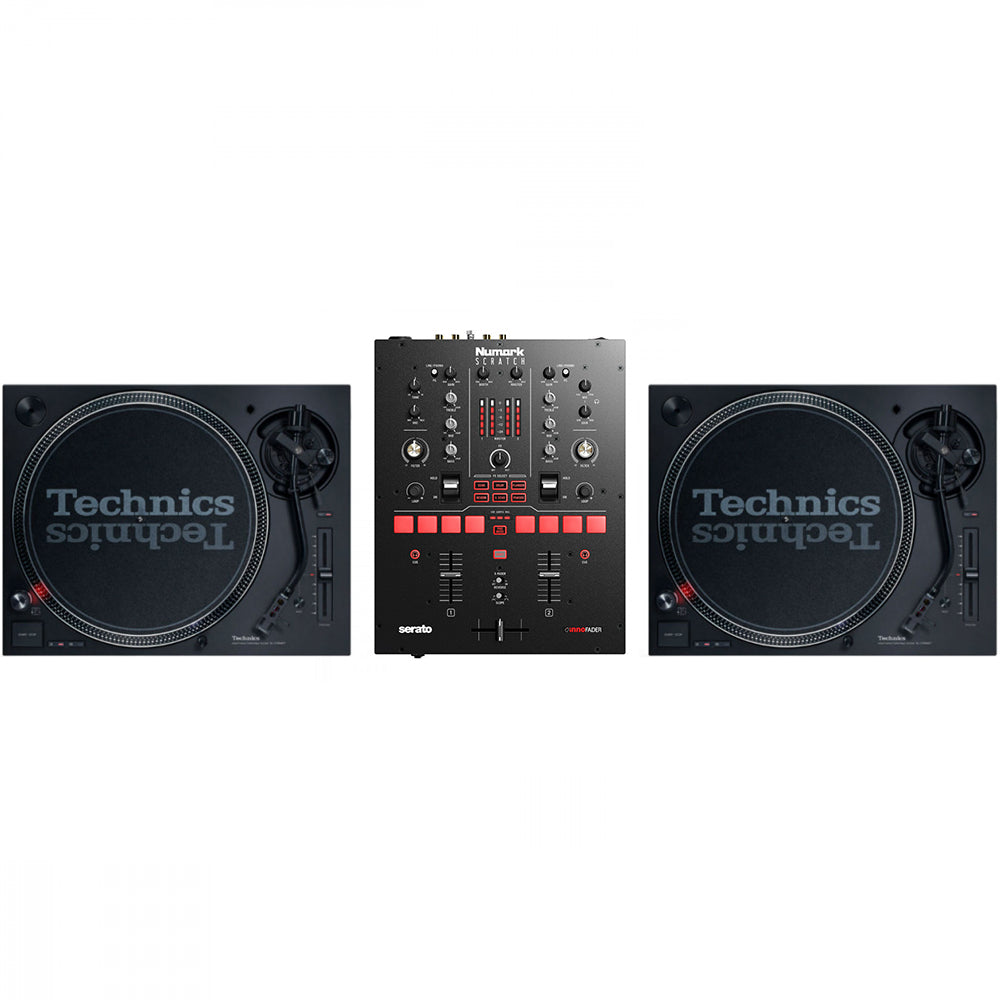 Technics SL1210 MK7 Pair + Numark Scratch Bundle