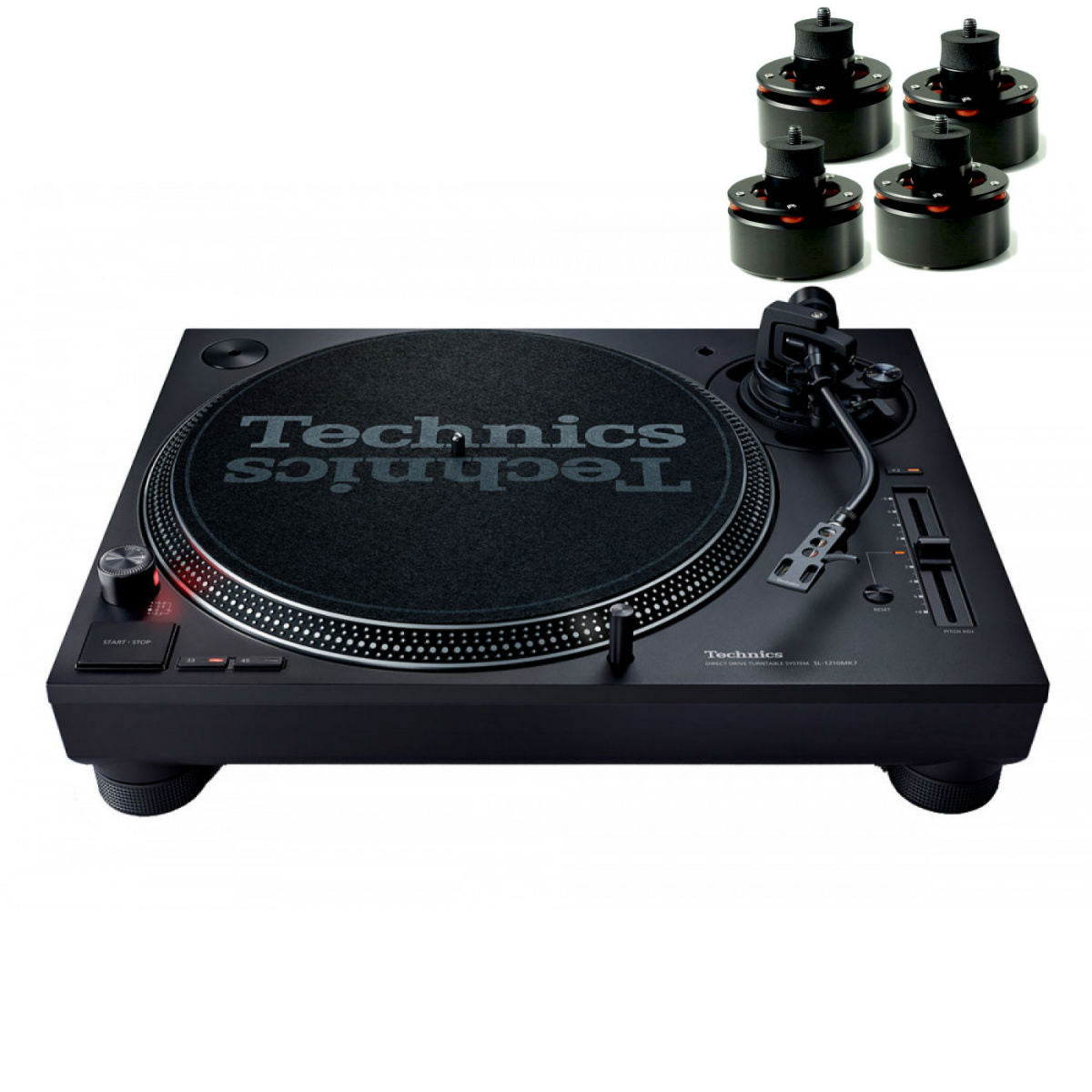 Technics SL 1210 MK7 & Isonoe Isolator Feet Set of 4 (Black)