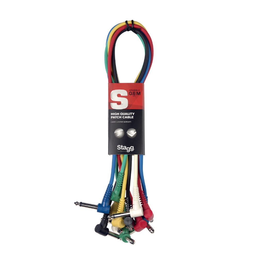 Stagg SPC030L Mono Patch Cable Jack to Jack 30cm (6 pack)