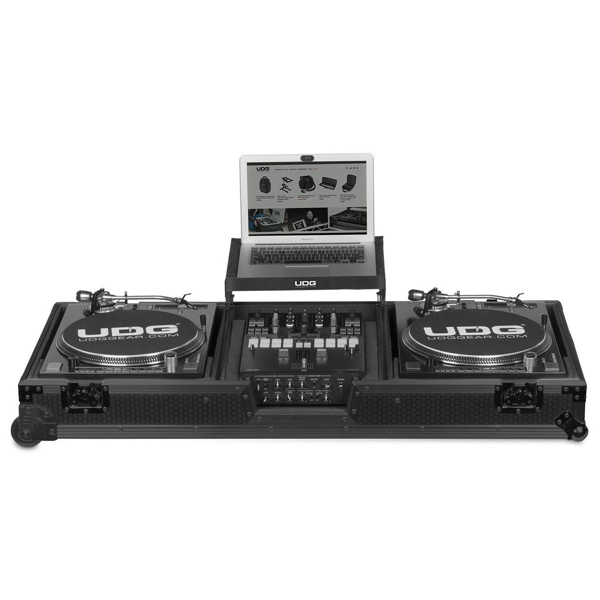 UDG Ultimate Flight Case Set Multi Format Turntable Battle & 10"/12" Mixer Plus (Laptop Shelf + Wheels) U91050BL