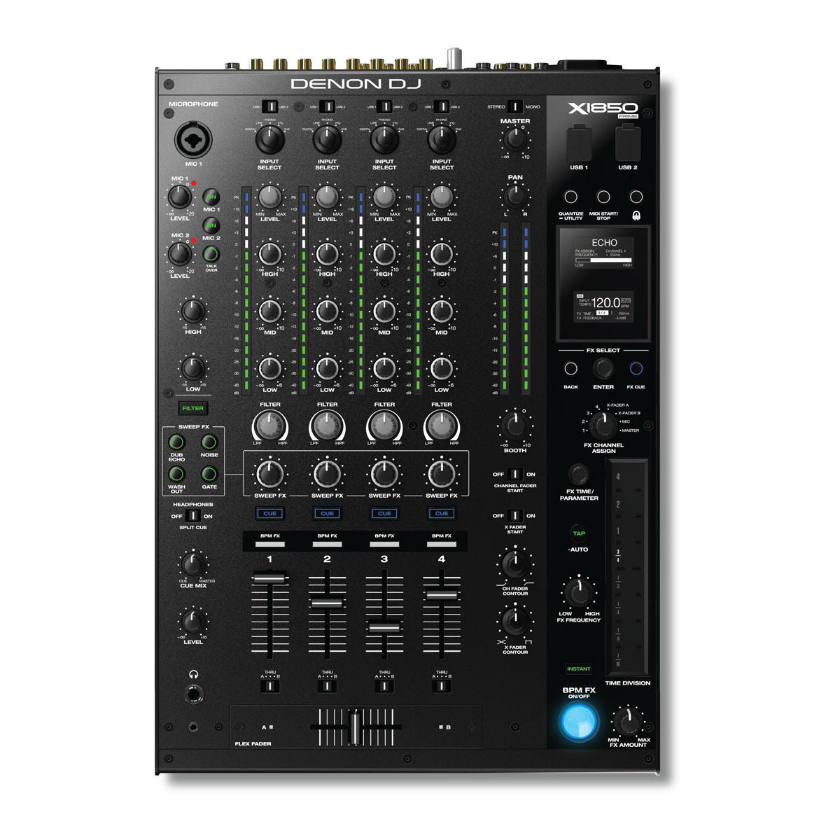 Denon DJ X1850 PRIME Professional 4-Channel DJ Club Mixer