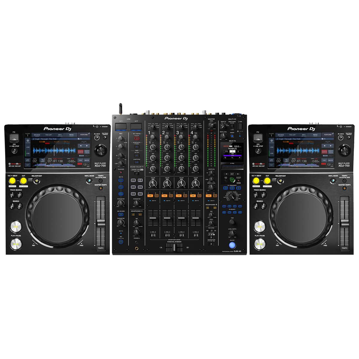 Pioneer DJ 2 x XDJ-700 + DJM-A9 Package