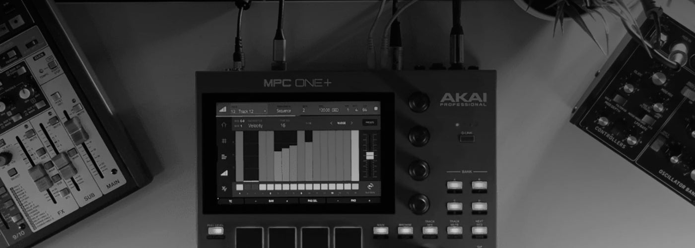 The Akai MPC One+ in a studio environment