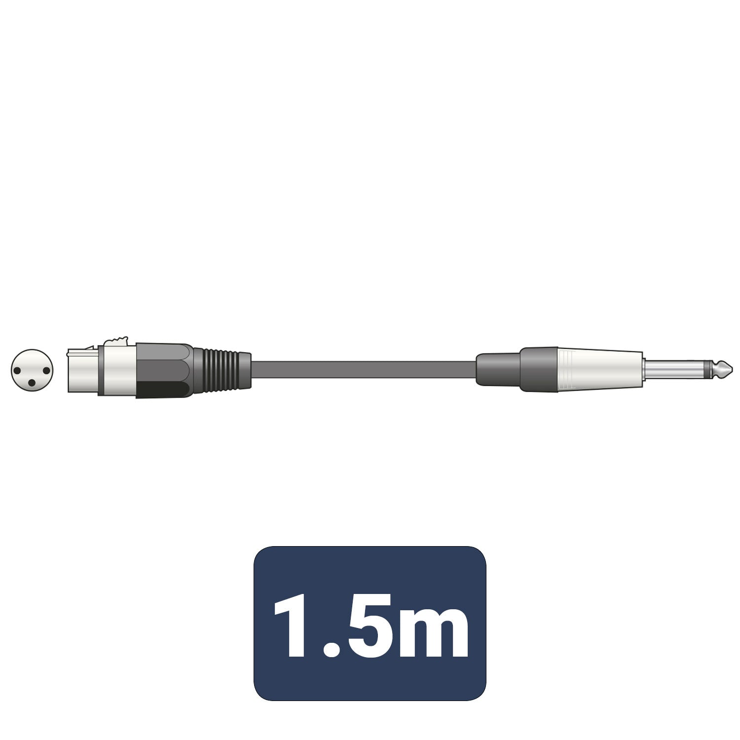 QTX 190085 1.5M Xlr To 6.3Mm Jack Microphone Cable