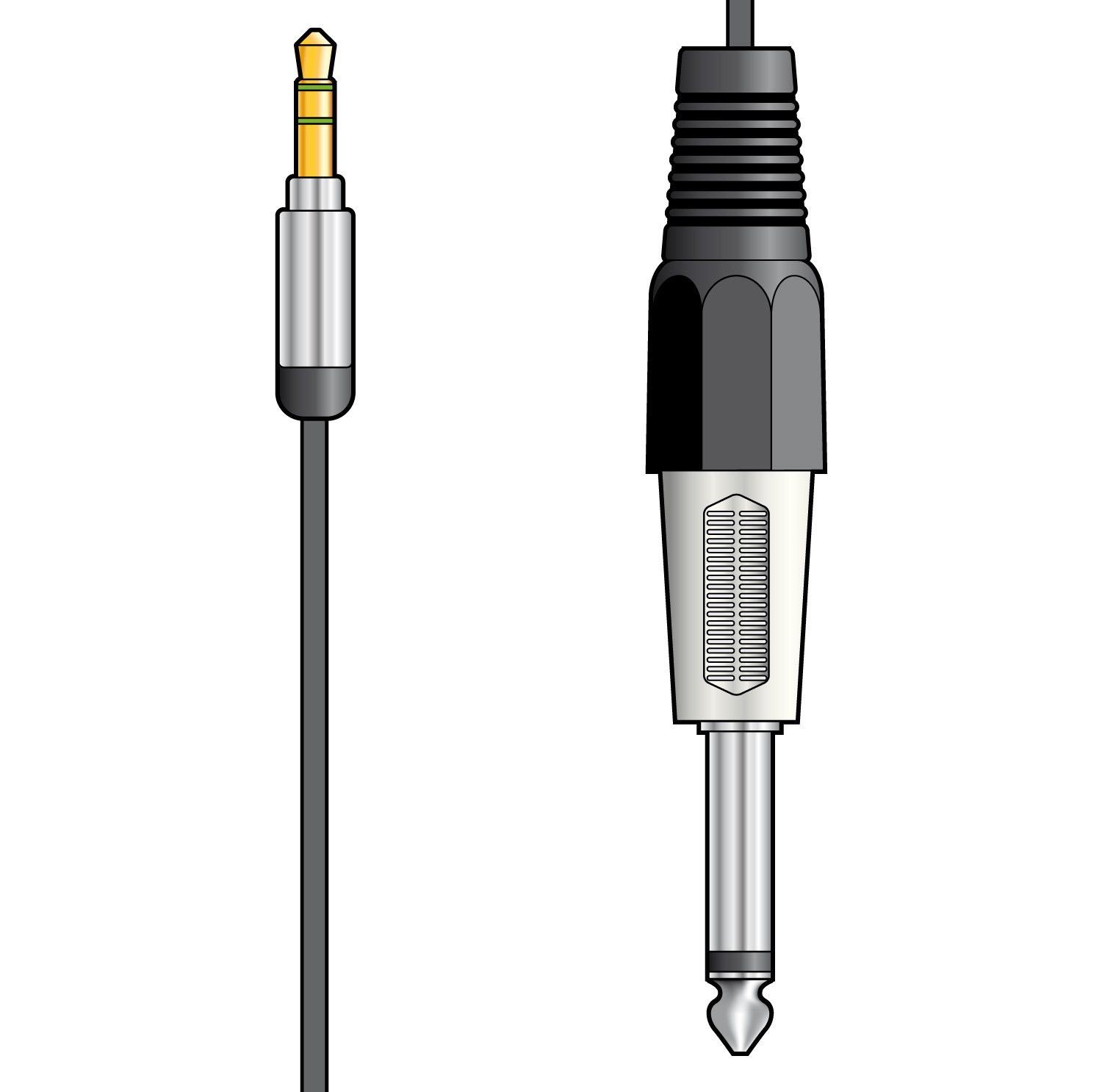 Chord 1.5m Classic Audio Lead 3.5mm Stereo Jack Plug - 6.3mm Mono Jack Plug (190231)