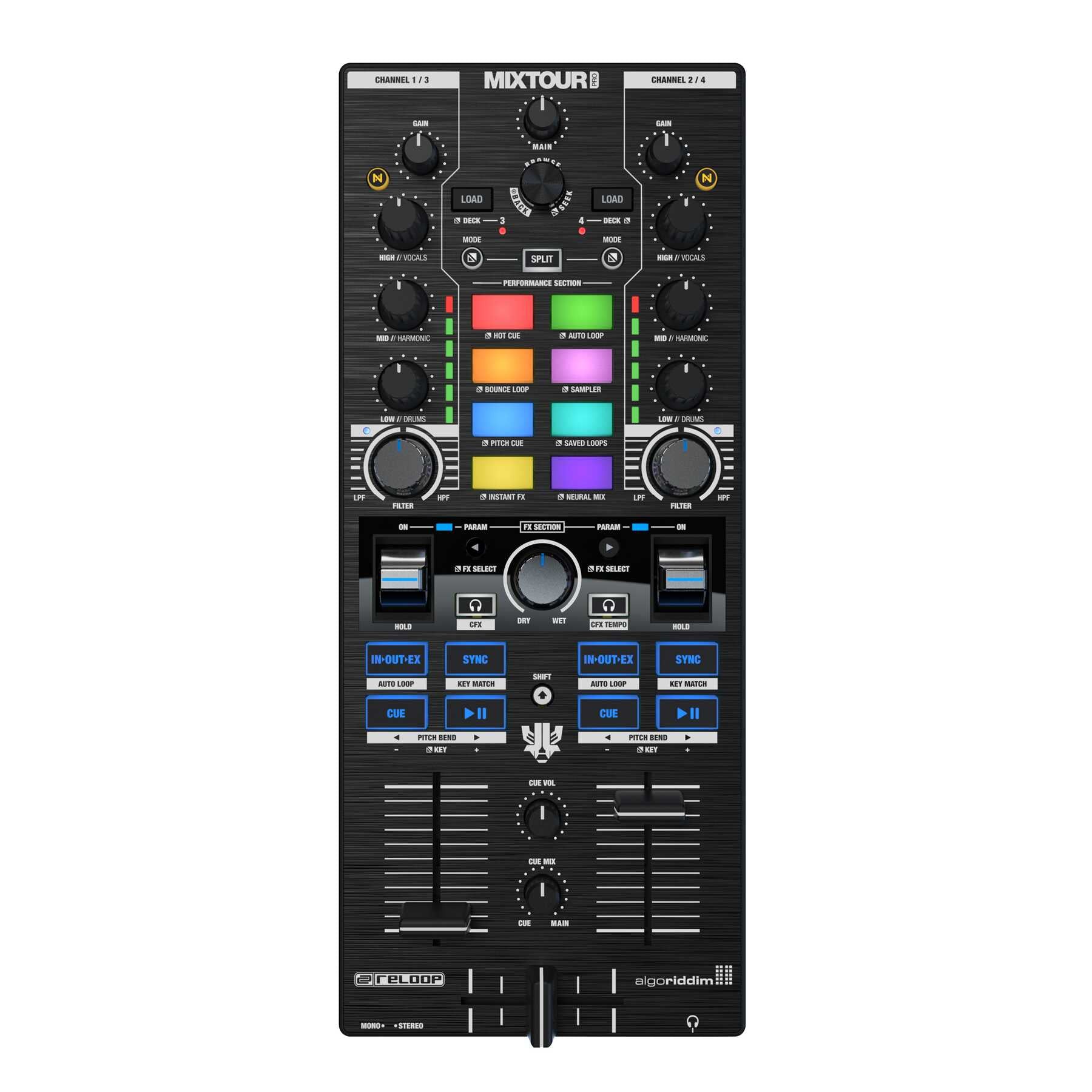 Reloop Mixtour Pro All-In-One DJ Controller for Algoriddim DJAY PRO