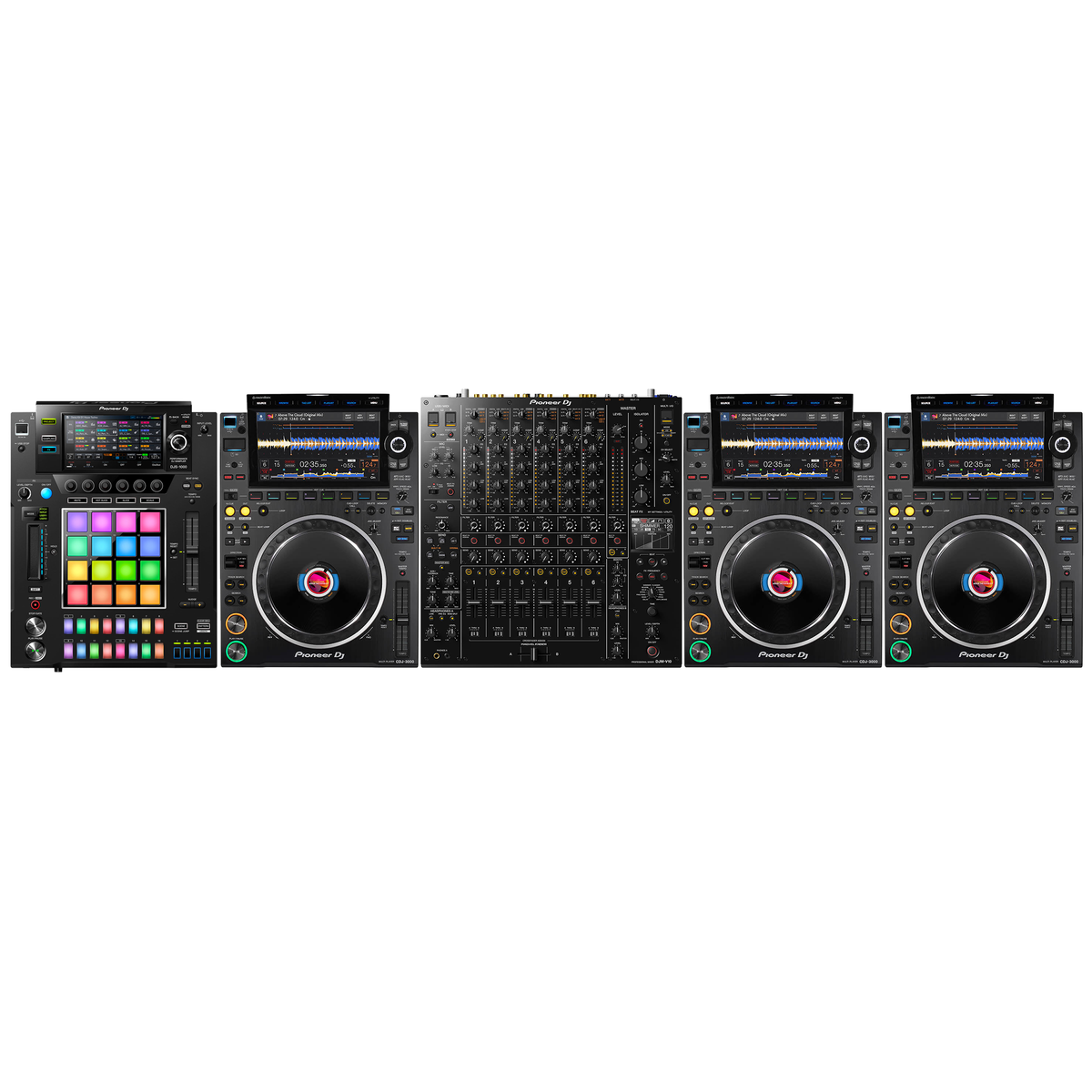 Pioneer DJ 3 x CDJ-3000 + DJS-1000 + DJM-V10 Bundle